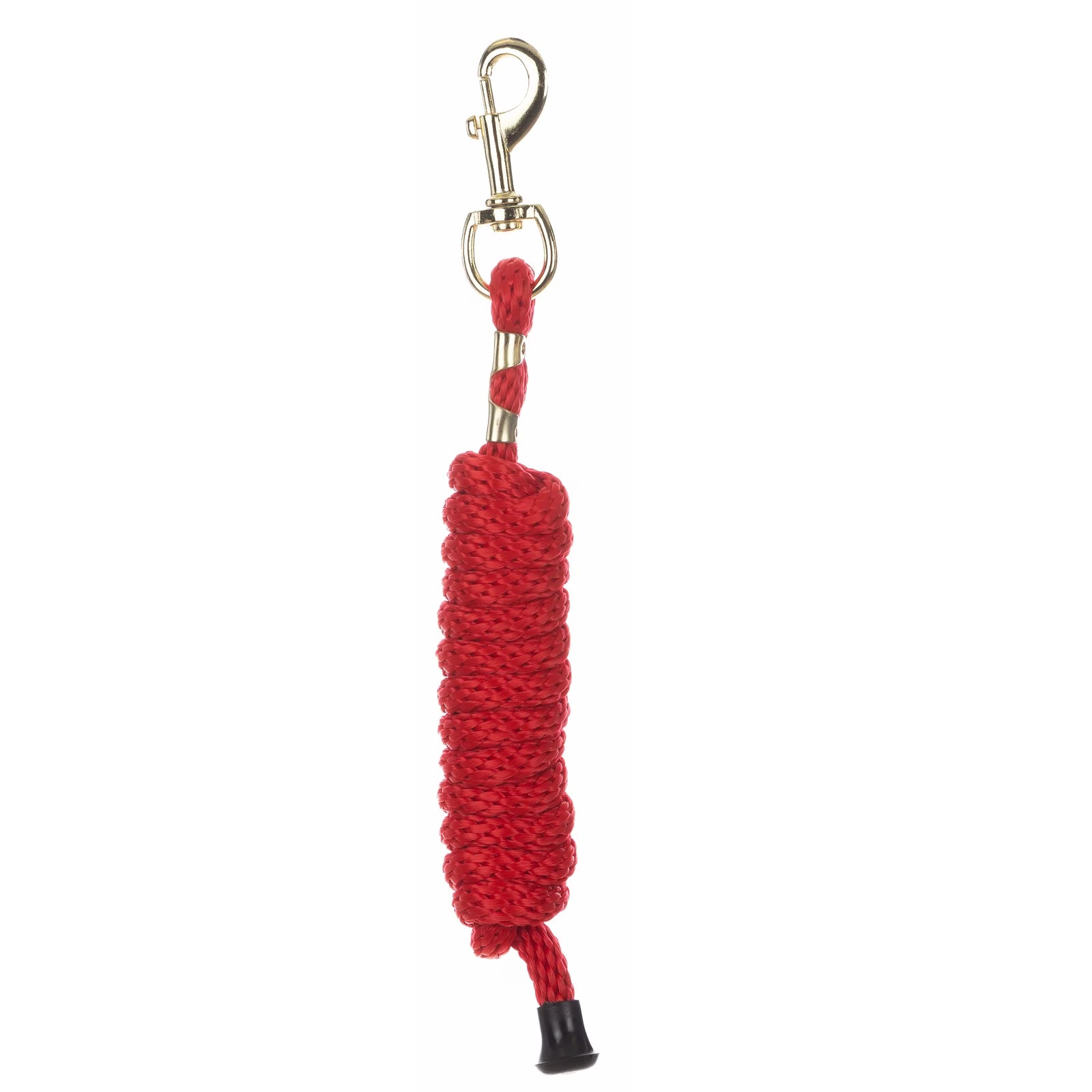 Full view of the red Equinavia Stella Poly Snap Lead Rope on a white background