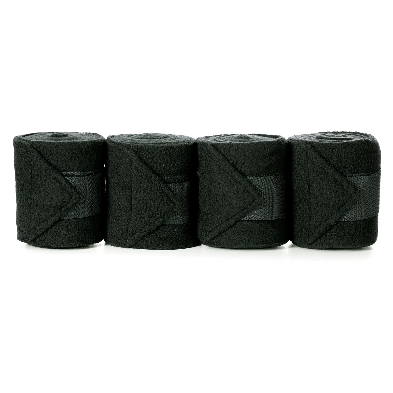View of a set of 4 green Equinavia Luna Polo Wraps on a white background
