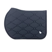 Side view of the anthracite embroidered Samshield Spineshield Jump Pad on a white background