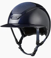 Angled front view of the atlantic blue Star Lady Pure Shine Helmet on a plain background