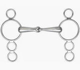Shires Stainless Steel Single Jointed 3 Ring Dutch Gag