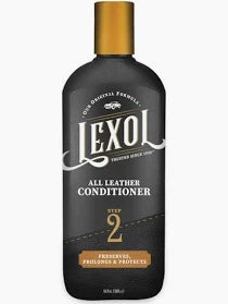 Front view of a 16.9 oz bottle of Lexol Leather Conditioner on a white background