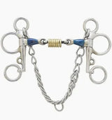 Centaur Blue Steel Tom Thumb Pelham With Brass Rollers