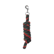 Full view of the green, black, and red Equinavia Iris Soft Lead with Snap on a white background
