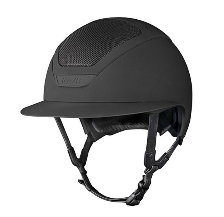 Angled front view of the black Kask Star Lady Hunter on a plain background