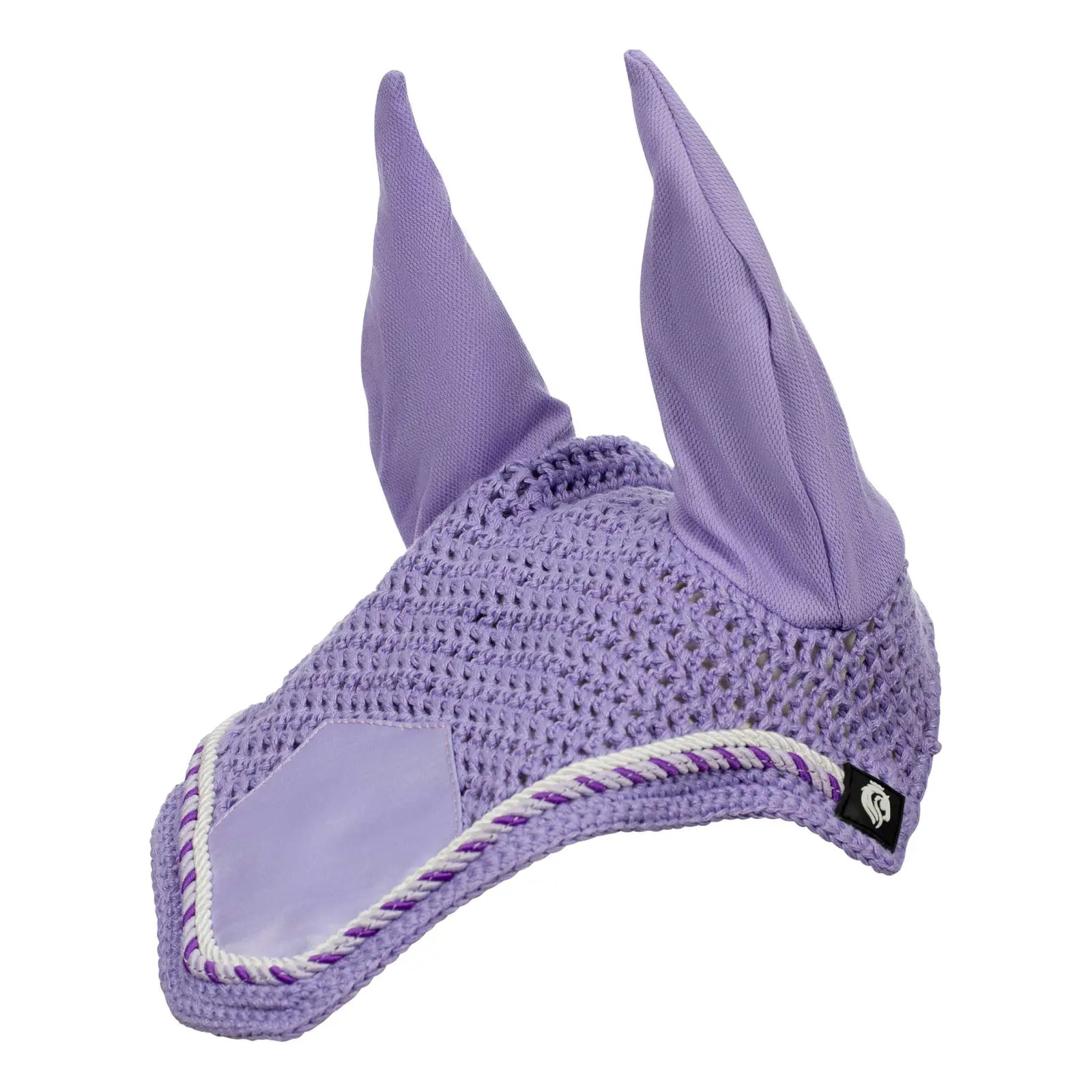 Side view of the purple Equinavia Copenhagen Ear Net on a white background