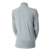 Back view of the Equinavia Kari Womens Long Sleeve Sun Shirt with NordicAir Tech in gray on a white background