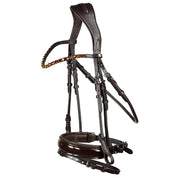Horze Clermont Ergonomic Crystal Bridle in brown on a white background