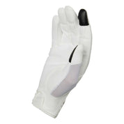 Side angle of Equinavia B Vertigo Lux Show Glove in white showing mesh panel and fitted wrist