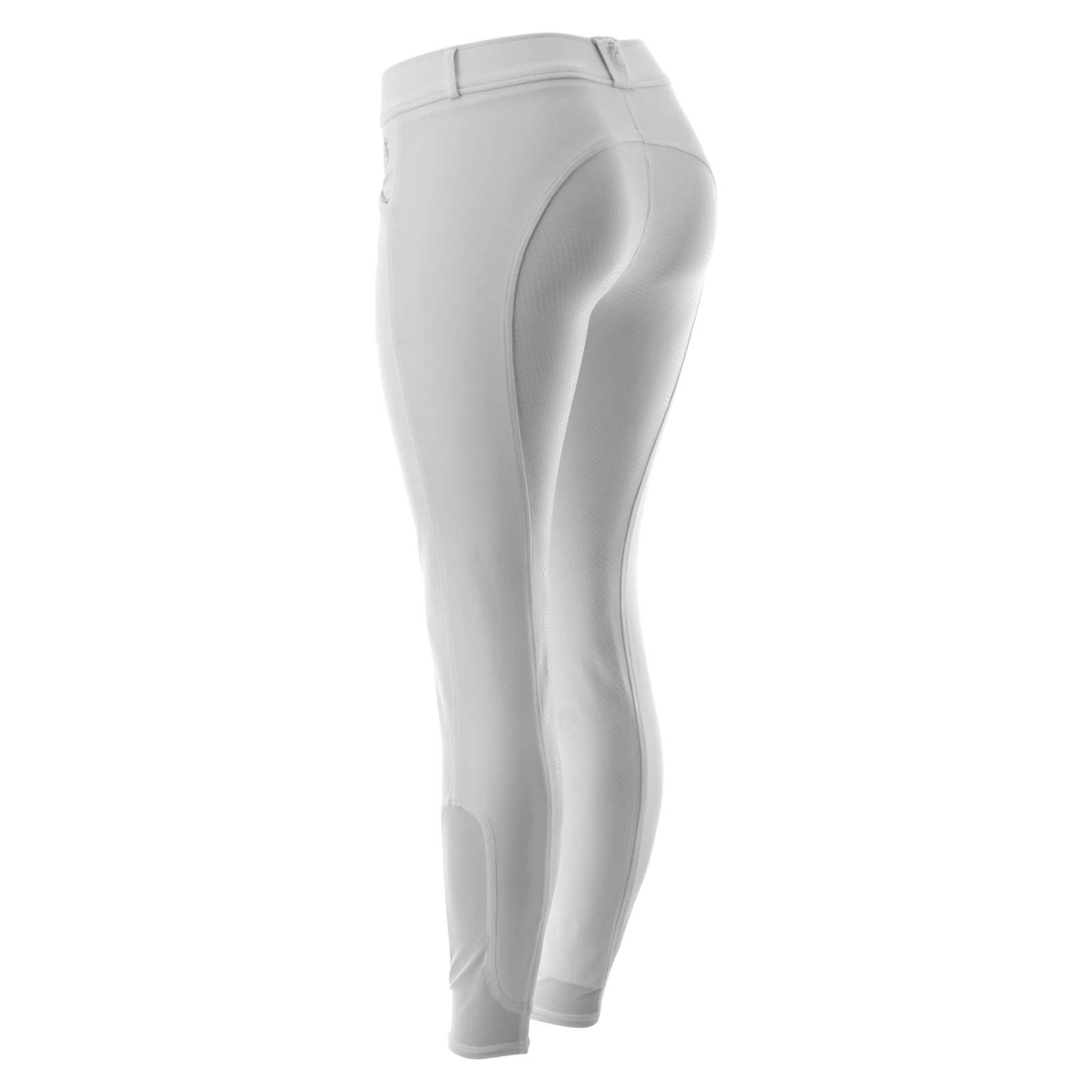 Angled back view of the Equinavia Astrid Full Seat Breeches in white