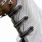 Close-up of neck section with adjustable straps on slate grey sheet