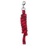 Full view of the red/navy Equinavia Iris Soft Lead with Snap on a white background