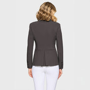 Back view of a female model wearing the Magnet Samshield Victory Premium Show Jacket on a plain background
