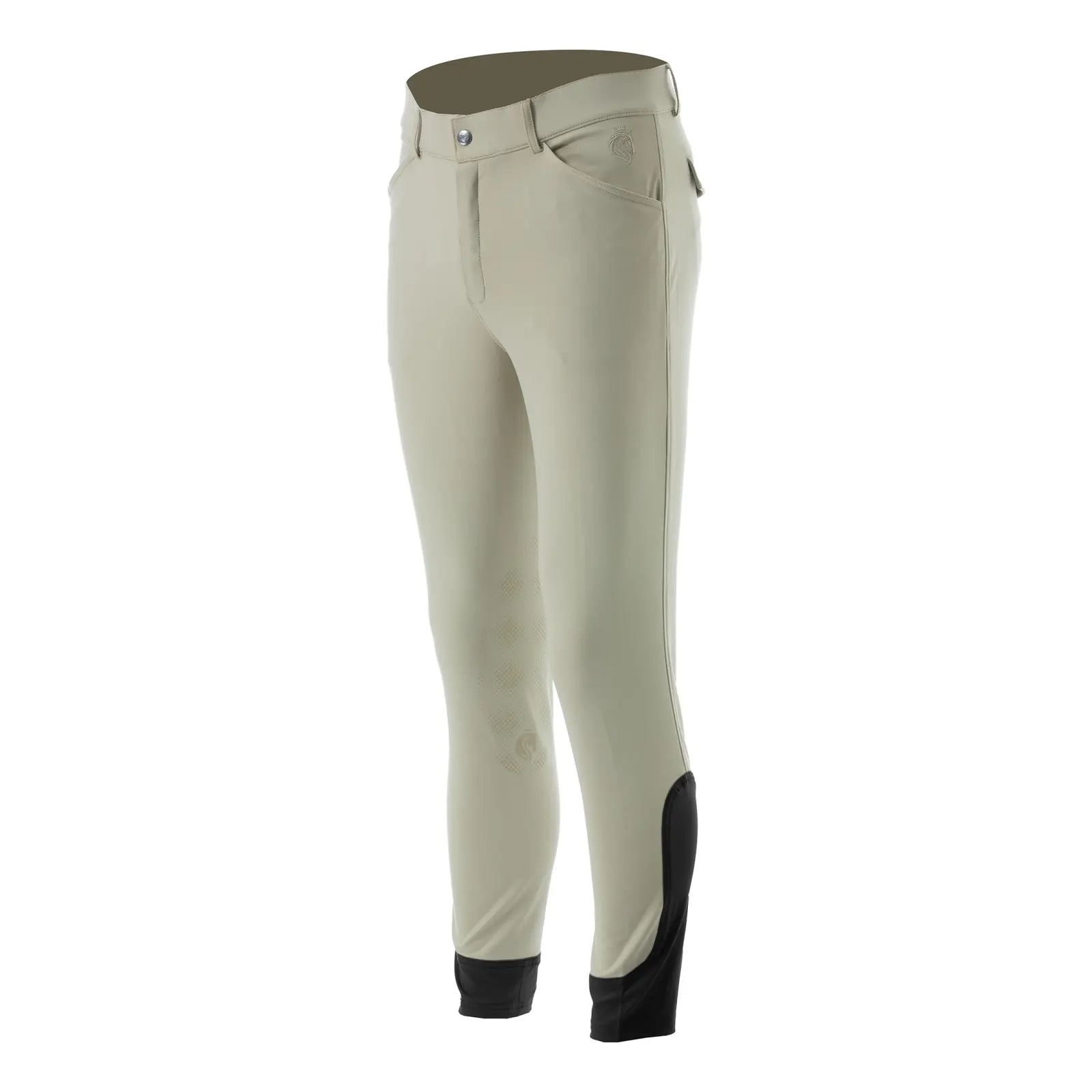 Front view of the tan Equinavia Anders Mens Full Seat Breeches on a white background