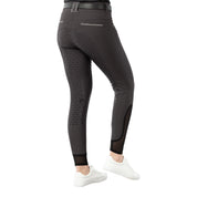 Back view of model wearing the dark gray Equinavia Victoria Full Seat Breeches on a white background