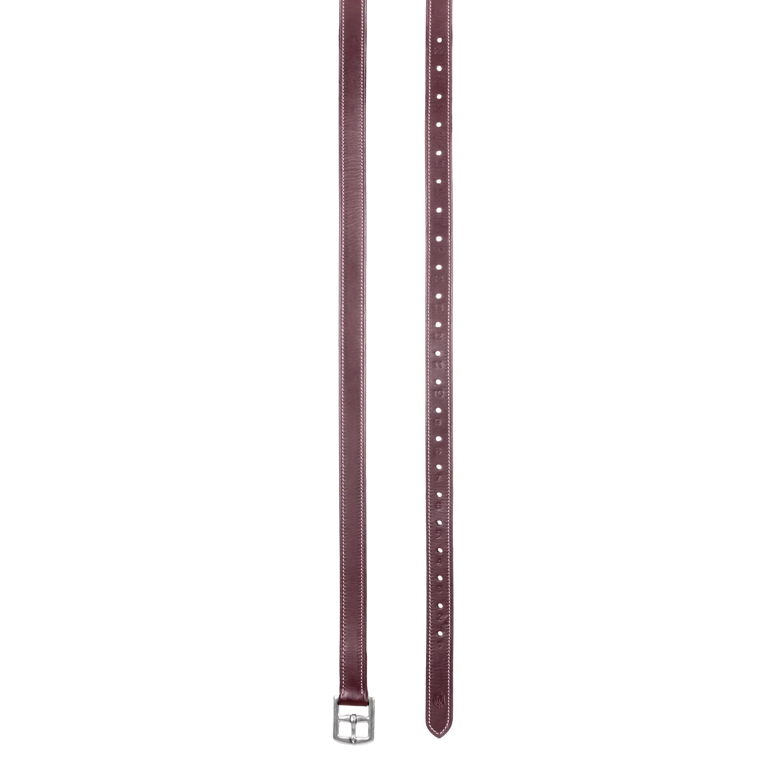 Full view of the Oakbark Brown Equinavia Valkyrie Stirrup Leathers on a white background