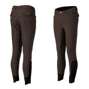 Front and back views of the brown Equinavia Anders Mens Full Seat Breeches on a white background