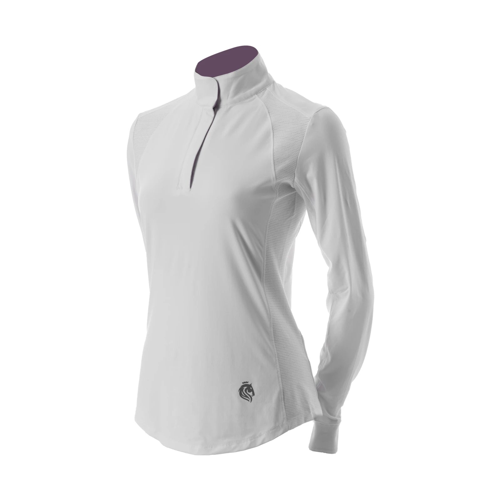 Front view of the orchid Equinavia Sonja Long Sleeve Show Shirt on a white background