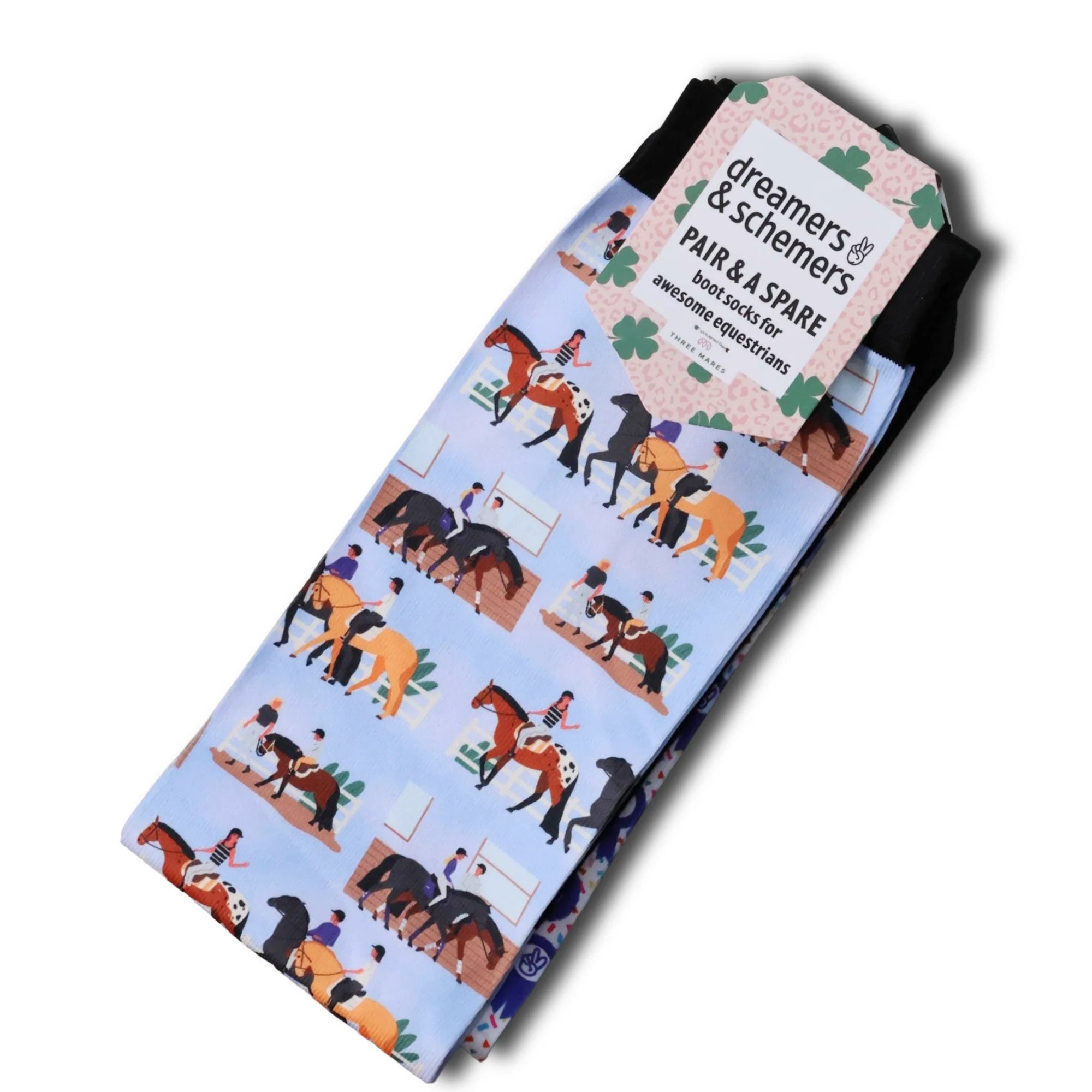 Front view of the Yap O'Clock Dreamers & Schemers Pair & A Spare Boot Socks on a white background
