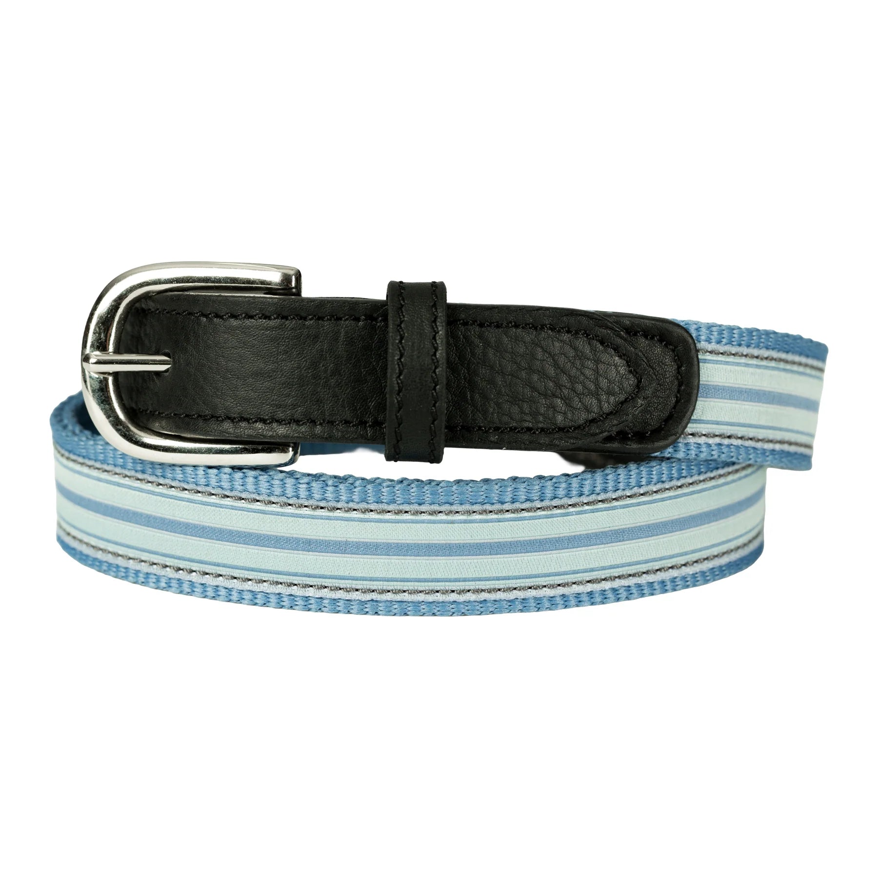 Front view of Dusk Blue Equinavia Kimmie Ribbon Overlay Belt on a white background