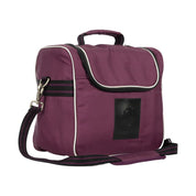 Angled front view of the plum Equinavia Darby Zip Top Grooming Bag on a white background