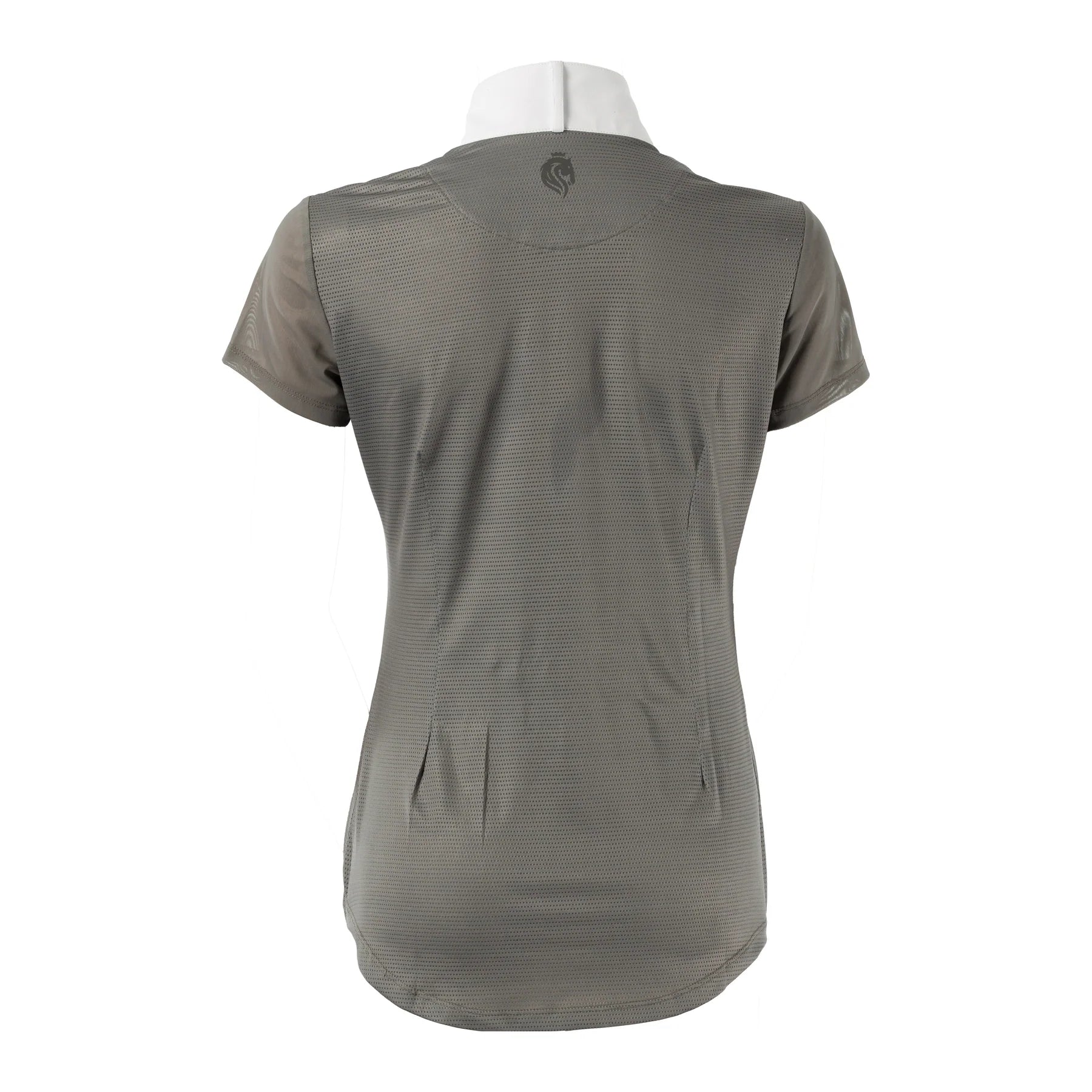 Back view of Brushed Nickel Equinavia Martha Short Sleeve Show Shirt on a white background