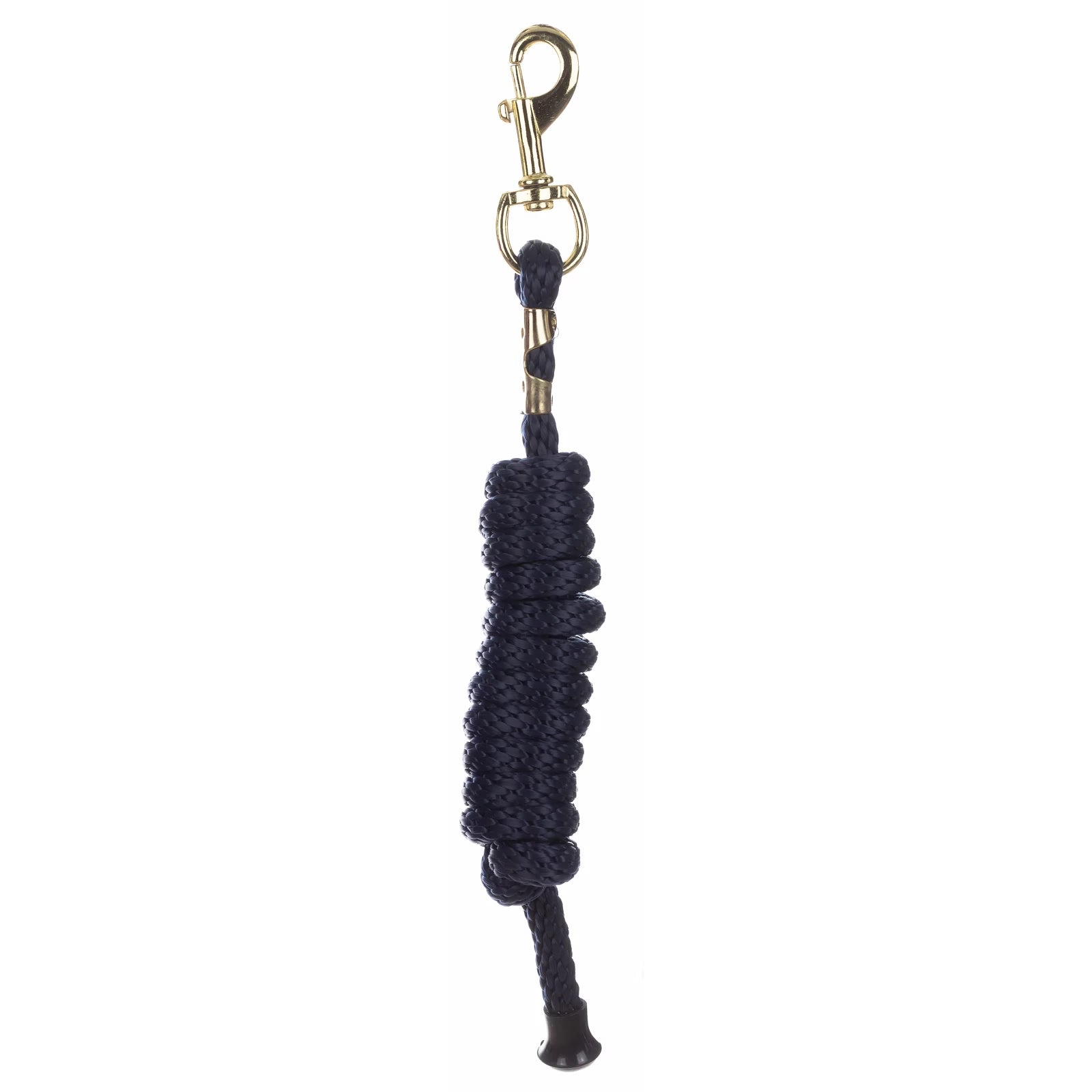 Full view of the navy Equinavia Stella Poly Snap Lead Rope on a white background