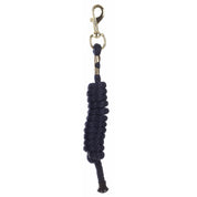 Full view of the navy Equinavia Stella Poly Snap Lead Rope on a white background