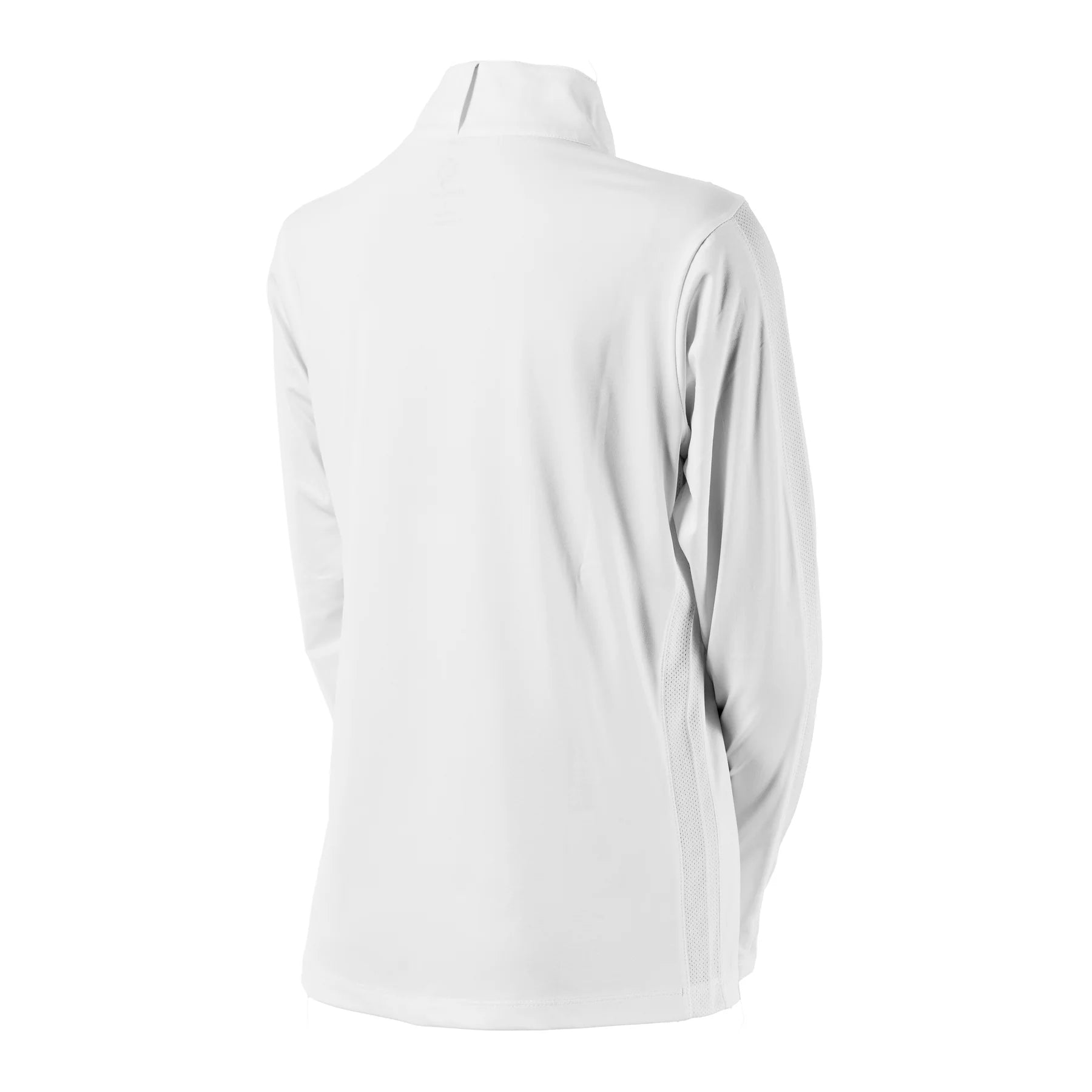 Back view of White Equinavia Selma Long Sleeve Show Shirt on a white background